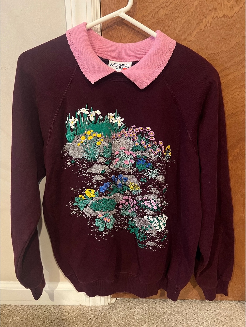 Vintage Morning Sun Floral Collared Crewneck